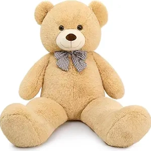 Nounours Géant 1,20m - Peluche XXL Douce et Câline Tan