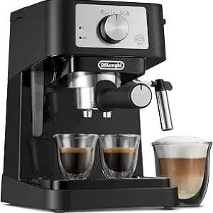Machine à Espresso De'Longhi Stilosa 15 Bar - Cafetière Compacte avec Mousseur de Lait