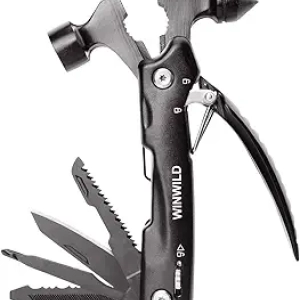 MultiTool Mini Emergency Hammer 12 en 1 - Cadeau Noël Camping Randonnée