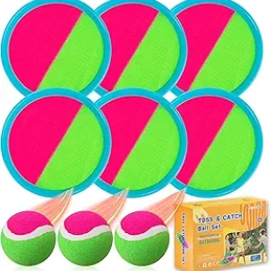 Jeu de Lancer et Attrape Balle 6 Raquettes - Jouets Extérieur Enfant 4-8 ans