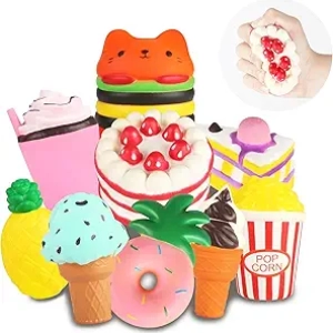 Slow Rising Jumbo Squishies - Pack de 9 Jouets Squishy Kawaii Anti-Stress