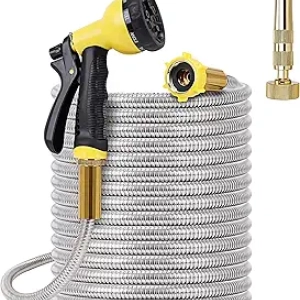 Tuyau d'arrosage 50FT inox FOXEASE - Résistant et sans nœuds