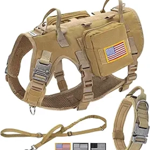 Harnais Tactique Chien Grand - Ensemble Complet Anti-Traction Militaire
