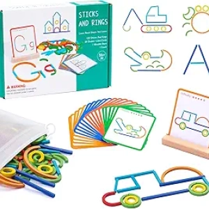 142 Pcs Blocs Montessori Bois - Jeu Tangram Educatif STEM Enfant 3-5 ans