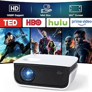 Mini Projecteur Portable NICPOW 1080P - Écran 200" pour Cinéma Maison