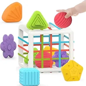 Jouet Montessori 1 an - Blocs sensoriels multicolores éducatifs