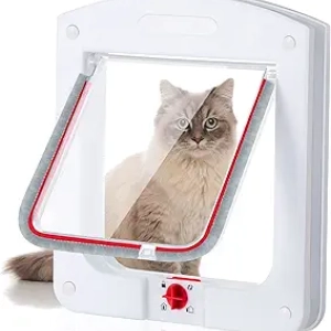 Chatière pour Chat et Petit Chien - Porte Pet 4 Modes avec Serrure Rotative