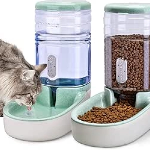 Distributeur Automatique Nourriture et Eau pour Chien Chat - 2x3.8L