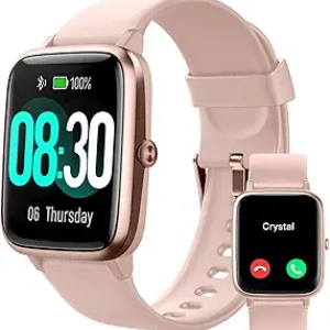 Montre Connectée Femme GRV Rose - Appels, Fréquence Cardiaque, 100+ Sports
