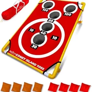 Cornhole Coney Island Toss - Jeu de Société Arcade 15+ Jeux avec Sac de Transport