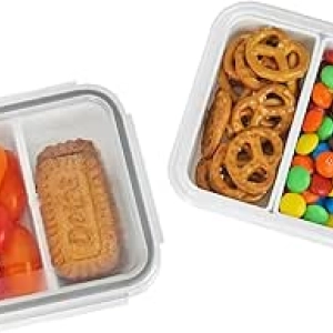 Boîtes de rangement snack 2 compartiments 270ml - Lot de 2