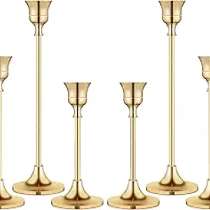 Chandelier Bougeoir Taper Gold Vintage - Porte-Chandelle Laiton Brass Élégant