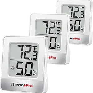 ThermoPro TP49 Hygromètre Digital 3 Pièces - Thermomètre Intérieur/Extérieur