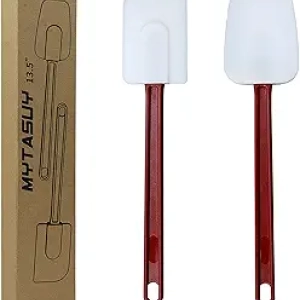 Spatules Silicone 14" Résistantes Chaleur 500°C - Lot de 2 Ustensiles Cuisine Professionnels