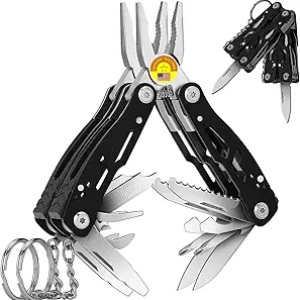 2PCS Multitool Pliers 15 en 1 - Mini Pince Multifonction Porte-clés Premium