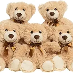 Lot de 5 Peluches Ours Marron 34cm - Décoration Fête & Cadeau
