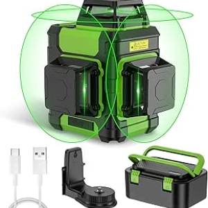 Niveau Laser 360° Huepar HM03CG - Laser Vert Rechargeable 3D