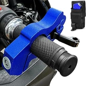Antivol Frein Moto Bleu - Serrure Guidon Sécurité Moto, Scooter, ATV