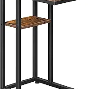 Table d'appoint pliante HOOBRO en C avec rangement - Design rustique