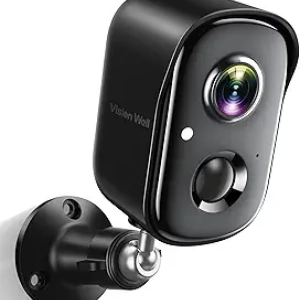 Caméra de Surveillance Extérieure Sans Fil 2K - Détection IA, Vision Nocturne, Batterie Rechargeable