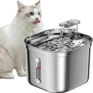 Fontaine à Eau Chat Inox 2.2L - Distributeur Automatique Ultra-Silencieux