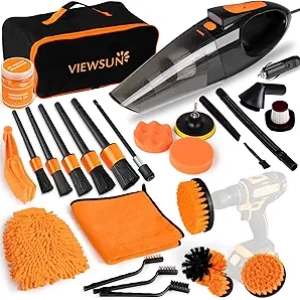 Kit Complet Nettoyage Voiture 20 Pièces Viewsun - Aspirateur & Brosses