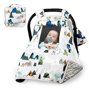 Housse de Siège Auto Bébé Minky - Couverture Confortable Thème Montagne