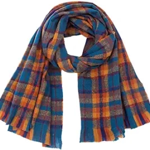 Écharpe Femme Carreaux Bleu - Style Preppy Hiver Automne