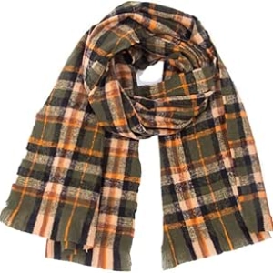 Écharpe Femme Carreaux Vert Armée - Style Preppy Hiver Unisex