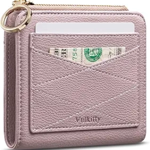 Portefeuille Femme Cuir RFID Violet Compact Bifold - Protection Anti-RFID