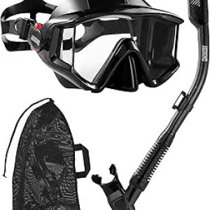 Masque de Snorkeling Aegend Adulte et Enfant - Vision 180° Anti-Buée