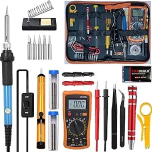 Kit Complet Électronique : Fer à Souder Réglable + Multimètre Digital