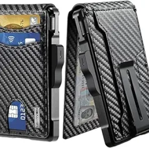 Portefeuille Homme Slim RFID - Porte-cartes Minimaliste Aluminium