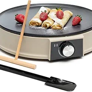 Poêle à Crêpes Électrique Moss & Stone 12" - Crepière Non-Adhésive