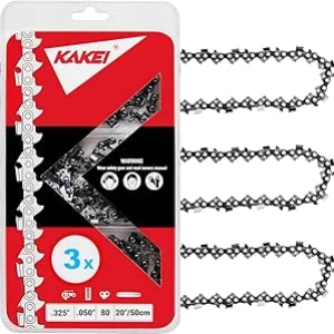 Chaîne Tronçonneuse Husqvarna 20 pouces KAKEI - Pack de 3 chaînes 0.325" Full Chisel