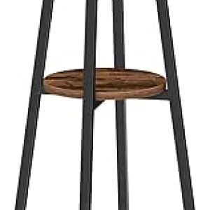 Table Bar Haute Ronde HOOBRO 37,4" - Rangement 2 Niveaux, Design Rustique