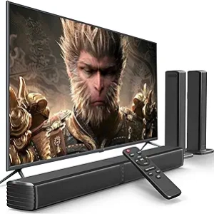 Barre de Son 32 pouces 2.2CH avec Double Subwoofer 3D - Soundbar TV Intelligente