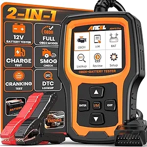 ANCEL AD410 PRO - Scanner OBD2 et Testeur Batterie 2-en-1 pour Voiture