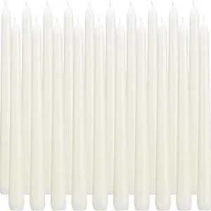 Lot de 20 Bougies Ivoire 25cm Sans Odeur - Bougies Effilées Longue Durée 7-8h