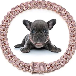 Collier Chaîne Diamant pour Petit Chien Chat - 12mm Or Rose