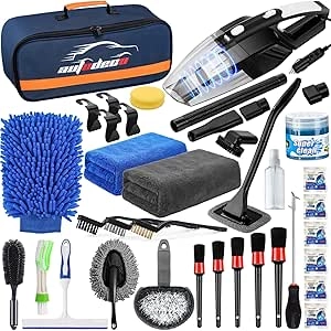 Kit Complet Nettoyage Voiture 39 Pièces avec Aspirateur Puissant
