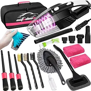 Kit Nettoyage Auto 20 Pièces avec Aspirateur Voiture Puissant - AUTODECO