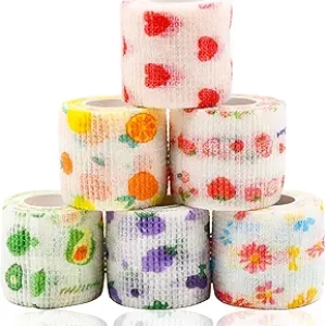 Bandages Vétérinaires pour Chiens et Chats - 6 Rouleaux Adhésifs Colorés