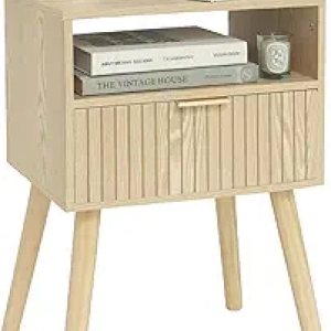 Table de Nuit Bois Moderne MaxSmeo - Petit Chevet Chambre avec Tiroir