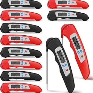 Thermomètre Numérique Viande 12 Pcs - Sonde Pliable Waterproof pour BBQ et Cuisson