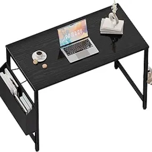 Bureau Informatique 32 Pouces Compact - Petit Bureau de Travail avec Rangement