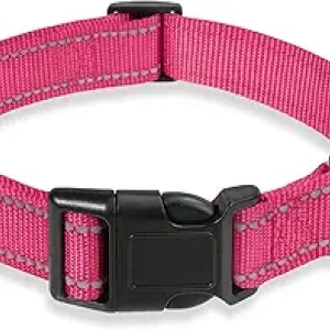 Collier Chien Rose Réfléchissant XS - Nylon Ajustable Sécurité