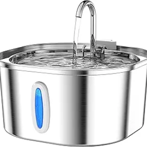 Fontaine à Eau pour Chat PEKTACO 3.2L - Acier Inoxydable Ultra-Silencieuse