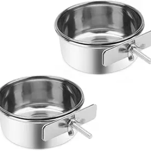 Gamelle Accrochable Inox pour Animaux - Wontee Pet Food Bowl 2 Packs
