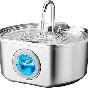 Fontaine à Eau pour Chat Inox 3.2L - Distributeur Automatique Silencieux